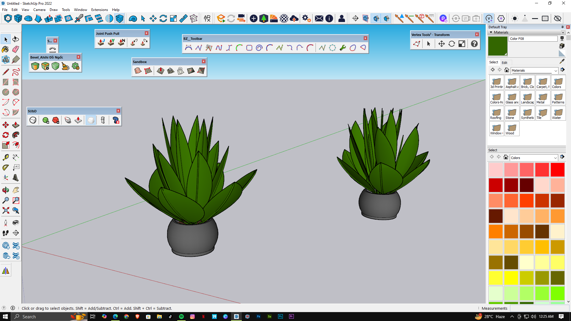 How to create an indoor plant using SketchUp.